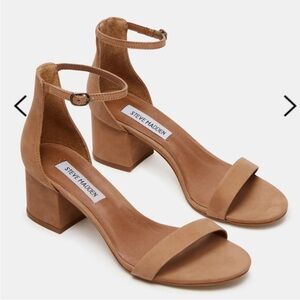 Steve Madden Tan Nubuck Suede Irenee Block Heel Sandal, Size 8